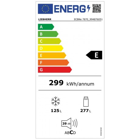 Liebherr ECBNe 7870 Εντοιχιζόμενος Ψυγειοκαταψύκτης NoFrost Υ207.2xΠ76.2xΒ63.5εκ. IceMaker  Inox 